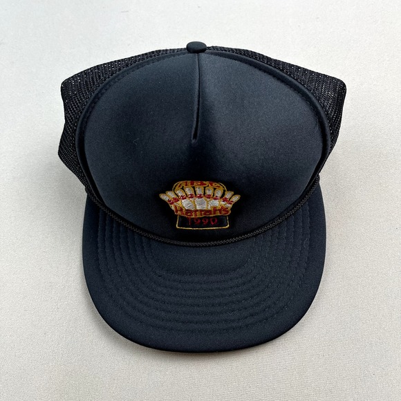 Vintage Bowling Hat Snapback Trucker Black Harrah's Cherokee Hotel Casino 90s - Picture 2 of 6